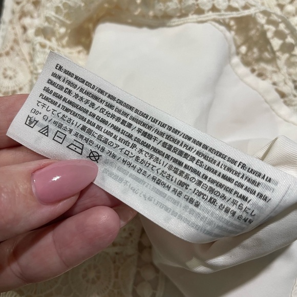 Abercrombie & Fitch Cream Lace Overlay Boho Sleeveless Crop Top Sz XS - Picture 13 of 13